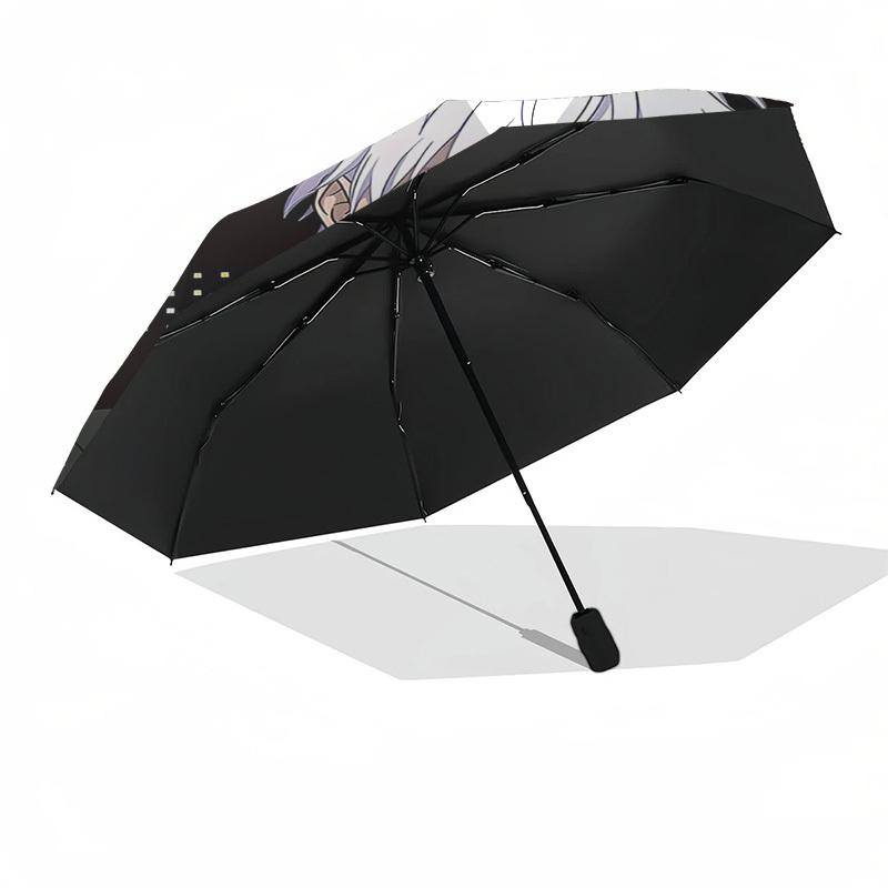 1pc Jujutsu Kaisen Satoru Gojo Inspired Automatic Opening Folding Umbrella with 8-Bone Iron Frame - Portable for Fans, Travelers, Everyday Use, Festiv