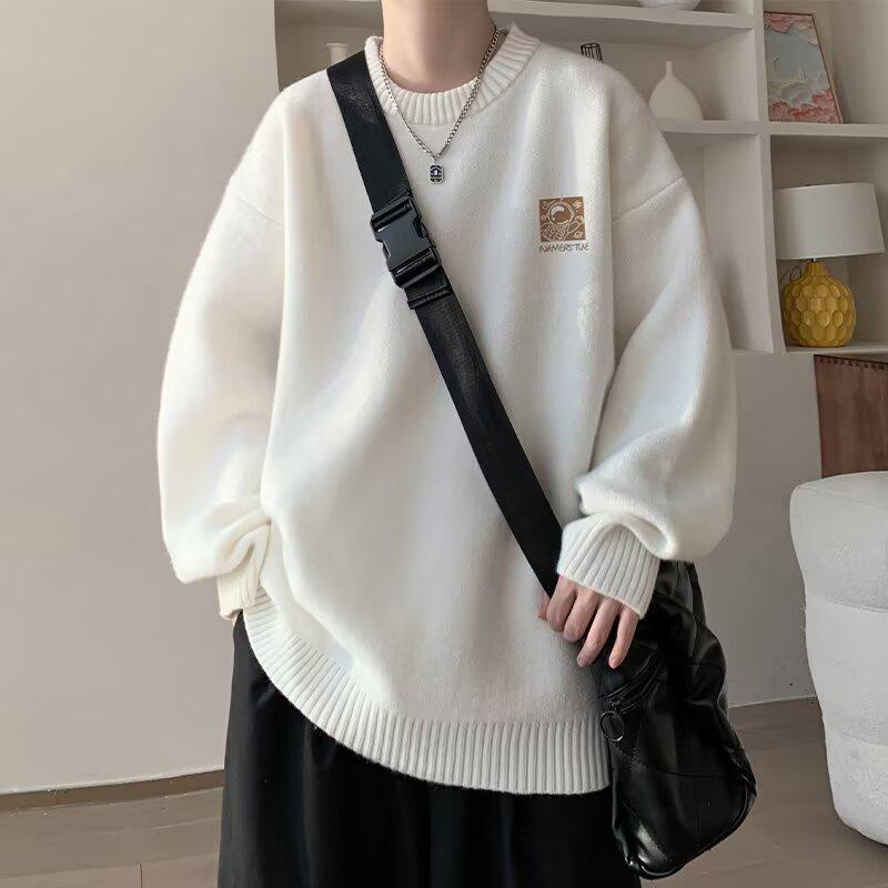 Men s Slim Fit Round Neck Sweater - Trendy Autumn/Winter 2025 Knitwear Top Medium