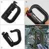 5x Black Grimloc Molle Carabiner D Locking Ring Plastic Clip Snap Type Ring Buckle Carabiner Keychain Fastener Bag Buckle