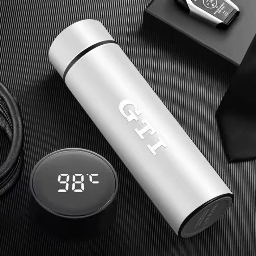 500ML Car Vacuum Cup 304 Stainless Steel Thermos Flask For VW R GTI Polo Golf Passat B6 Tiguan Arteon CC Taigo Jetta Tire Valve