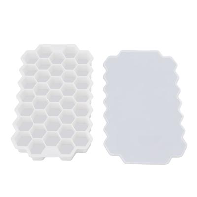 37 Grids Ice Mold Flexible Silicone Honeycomb Homemade Food Supplement Box Ice Cube Tray White with
