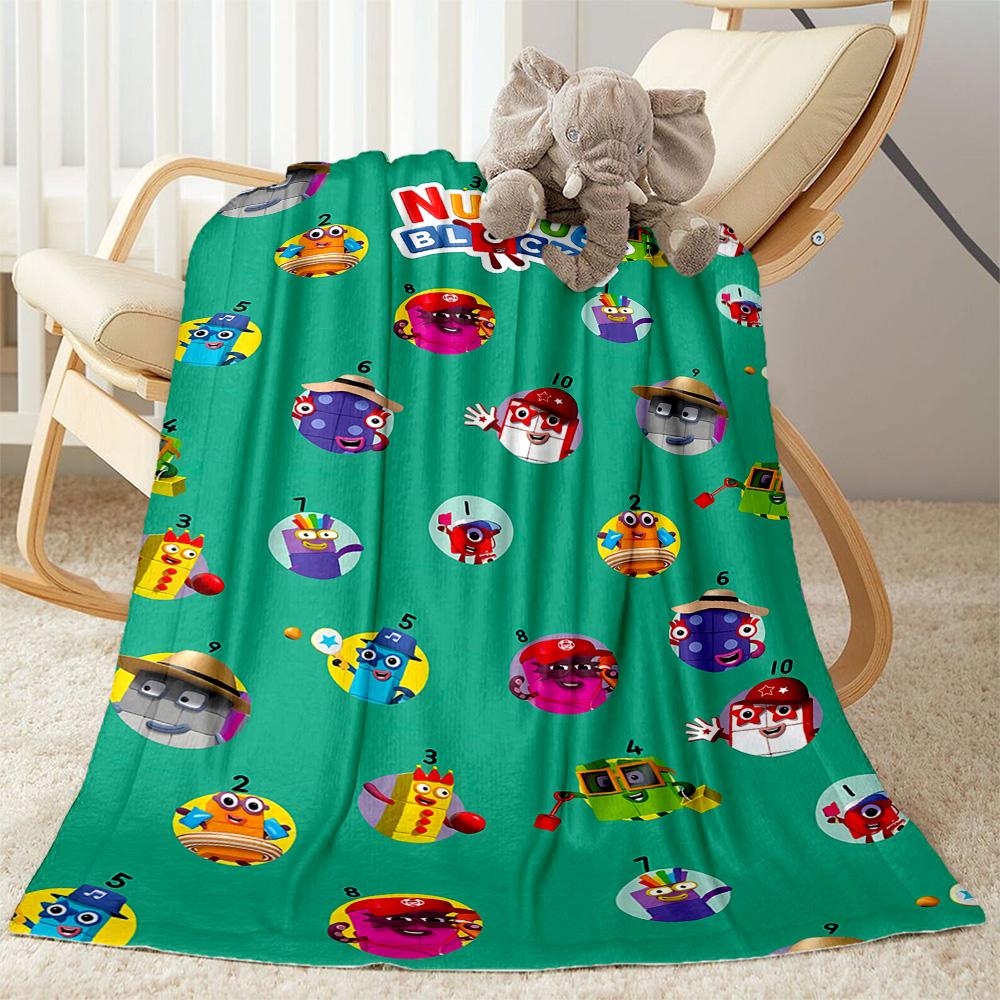 Coperta in Flanella Avventura con Blocchi Numerici - Morbida e Adatta per Divani, Letti, Uffici, Viaggi, Tutte le Stagioni, Ottimo Regalo per Feste e Compleanni.