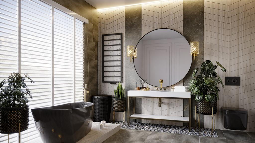 Bathroom Radiator Luxrad A 3 1120 X 500 Mm Matt Black 9005 MAT ZDC 275W