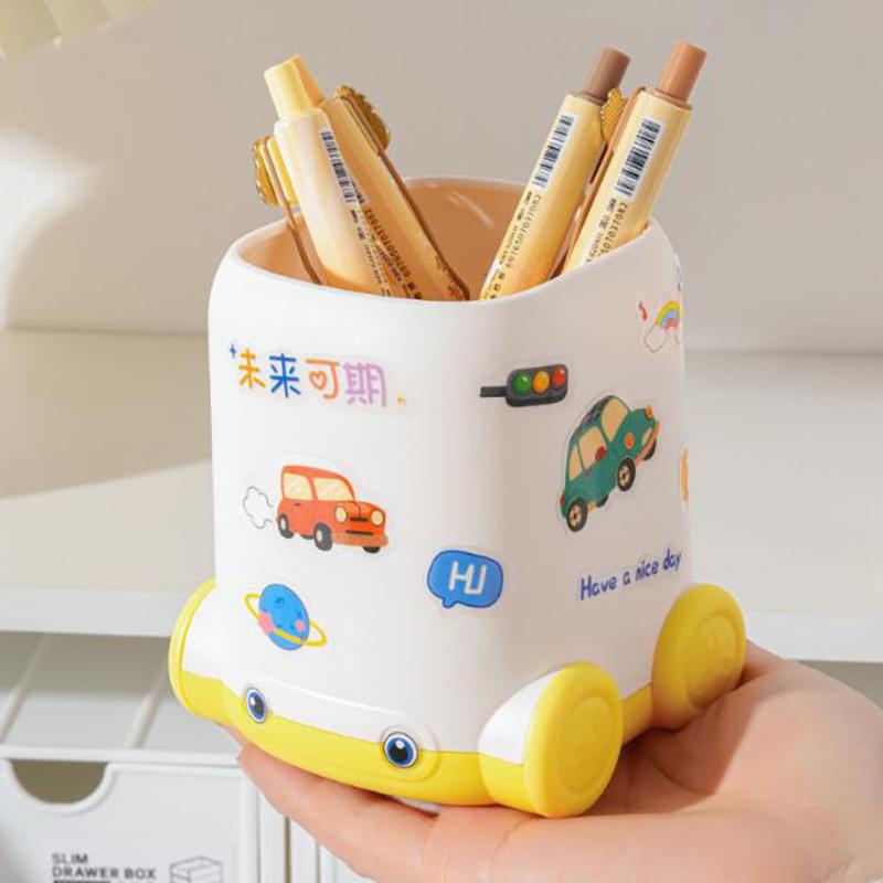 Cartoon Pencil Box Cute Car Shape Pen Container Creative Desktop Stationery Storage Rack  Student Pen Container Gifts