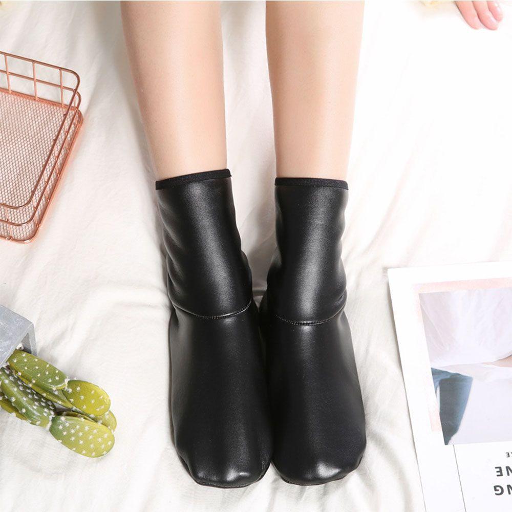 Unisex Men Women Winter Breathable Middle Socks Soft Non-Slip Boot Slipper Leather Thermal Socks