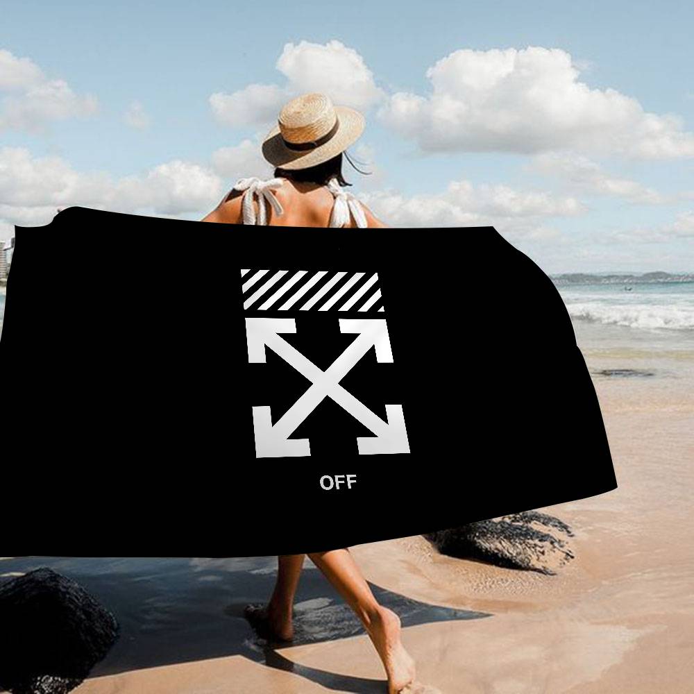 Fashion LOGO O-Off W-White Beach Towel Colorful Bath Towels Girl Microfiber Quick Dry Sand Free Beach Yoga Spa Gym Pool