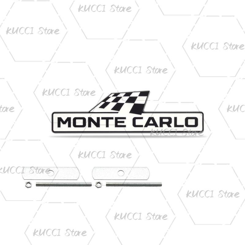 AAABV1 Alloy Metal Monte Carlo Racing Flag Grille Emblem Rear Trunk Badge Sticker For Skoda Fabia Octavia Kodiaq Superb VRS Kamiq Rapid