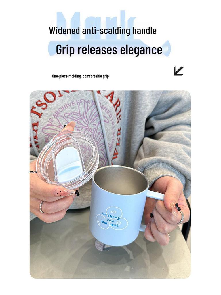 2025 Edelstahlbecher mit Deckel – Stilvolle Unisex Kaffee-/Teetasse für Zuhause oder Büro