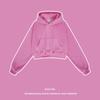 Women's Autumn and Winter Plus Cashmere Solid Color Hoodie Spice Girls Miss Umbilical American Pullover Top
