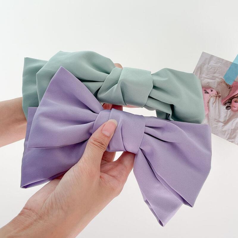 Women's Feminine Satin Purple Ribbon Hairpin