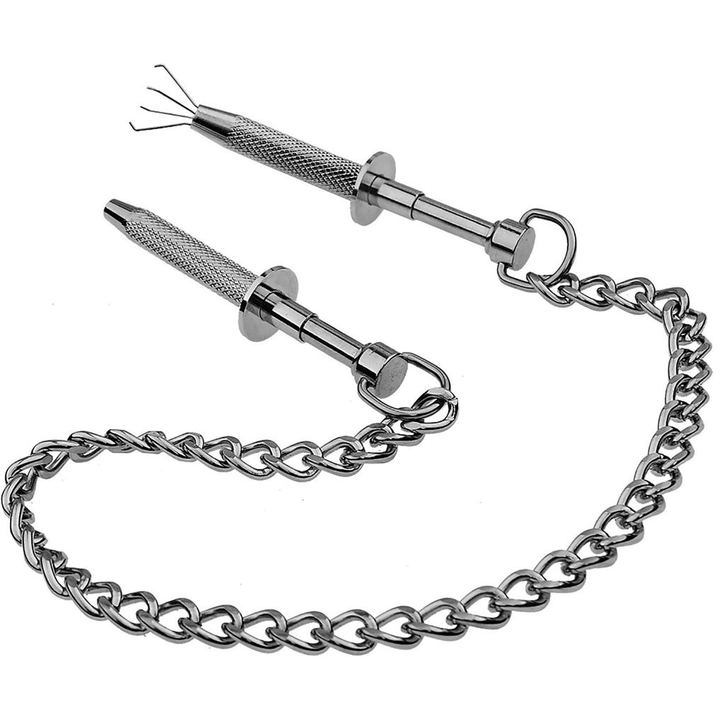 TSUBASI Nipple Clips with Stainless Bead Grabber 4th Nipple Nipple For SM Nipple Adult SM Nipple 1 Piece Chain, Steel, Design, Clip, Development,