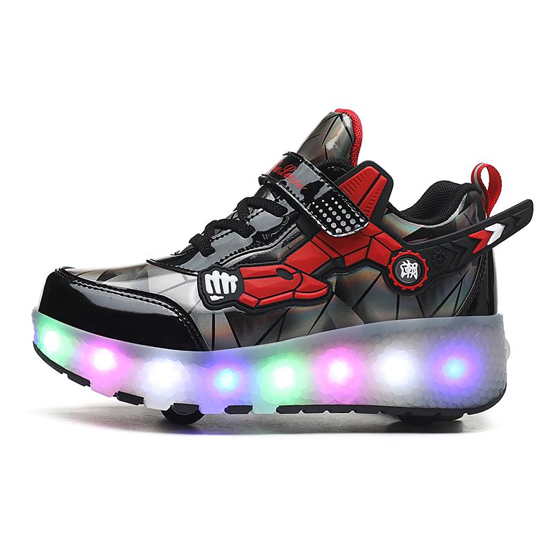 Pantofi sport cu lumină LED USB pentru copii Copii Patine cu rotile Roți Pantofi pantofi sport strălucitori