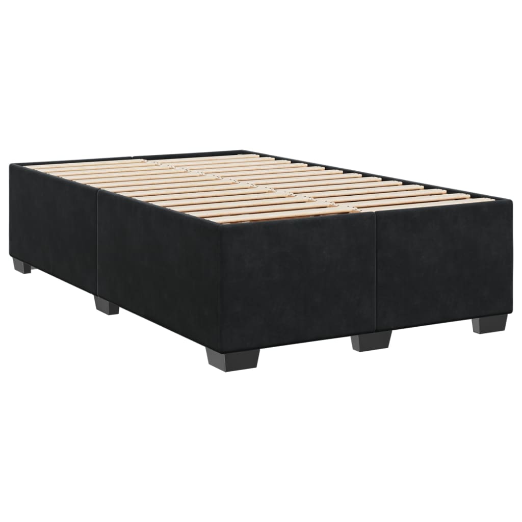 Box Spring Bed with Mattress Black 120 x 200 cm Velvet