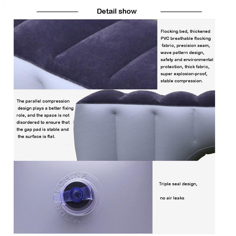 Air Cushion Durable Inflatable Back Seat Gap Pad Outdoor Car Bed Mattress for Camping Travel Hiking Trip Travel