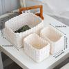 3Pcs Handmade Straw Woven Soft Round Paper Rope Storage Basket For Organizing Decorative Storage Bins Office Storage Box