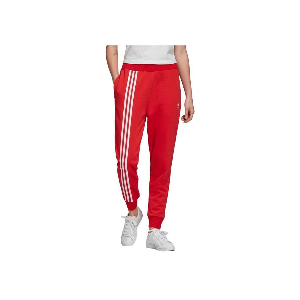 Adidas Originals Cuffed Pants With Logo Pattern Women Pants Red FU1741