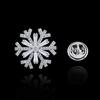 Elegant Snowflake Brooch for Women, Luxury Feel, Zirconia Accents, Lapel Pin with Anti-Slip Button