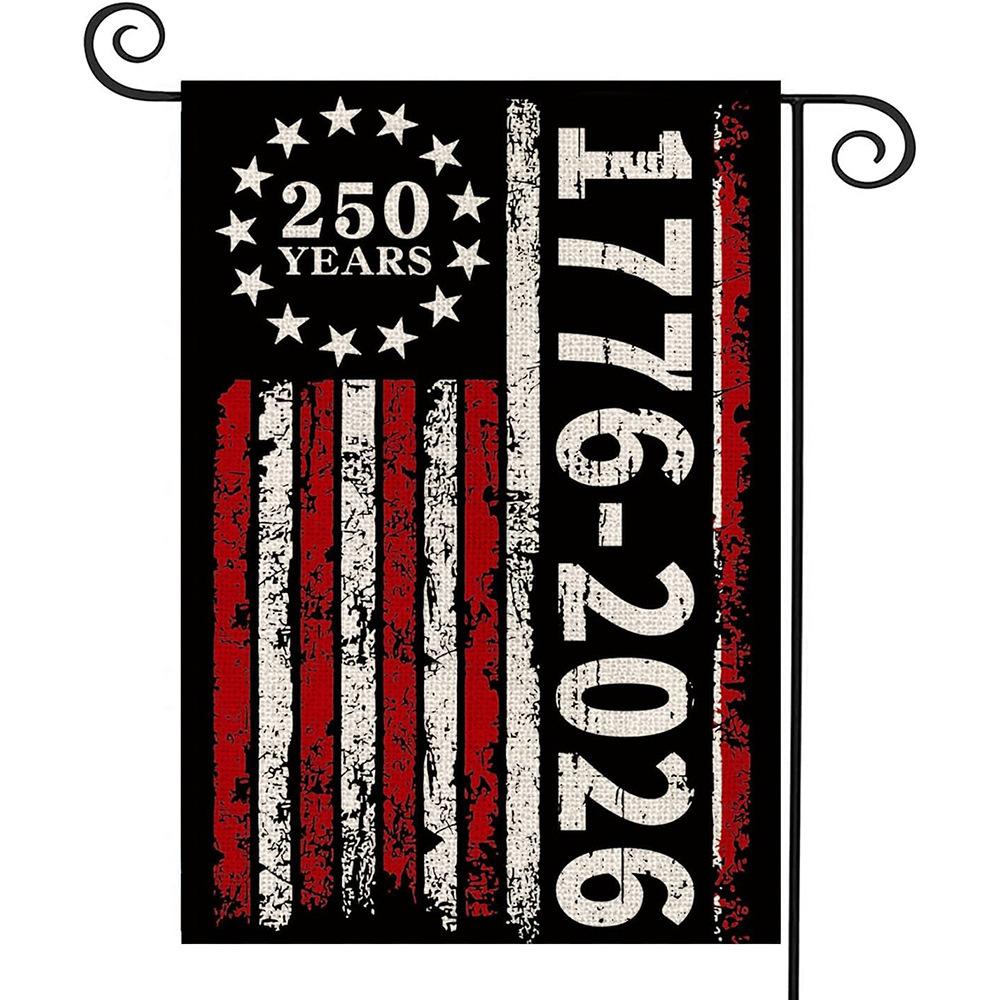 Bandiera da Giardino 250° Anniversario USA, Stendardo Verticale da Esterno a Doppia Faccia per il 4 Luglio, Bandiera da Giardino