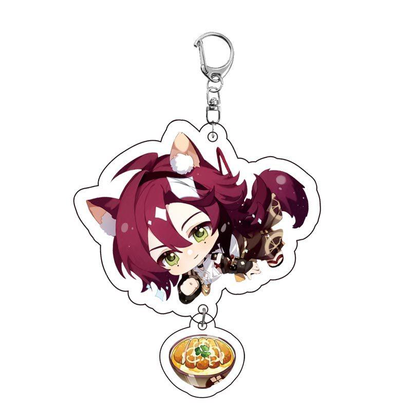 Game Keychains Acrylic Figure School Bag Keychian Holder Key Ring For Children Girl Men Accessories