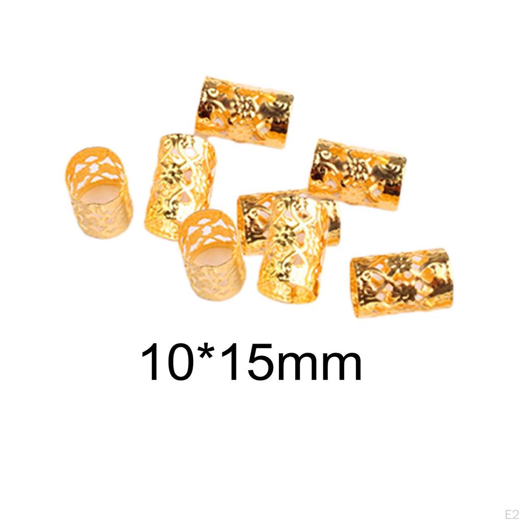 100 Pieces Dreadlocks Beads, Dread Locks, Adjustable Opening Fashion Decorative Hair Jewelry, Metal