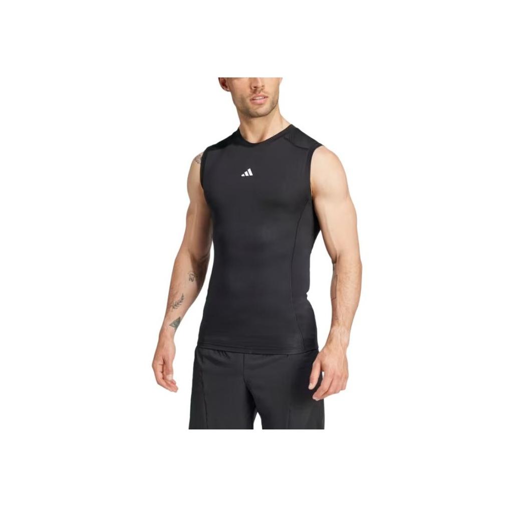Adidas Techfit Compression Training Sleeveless Tee Black Men Streetwear JE6694