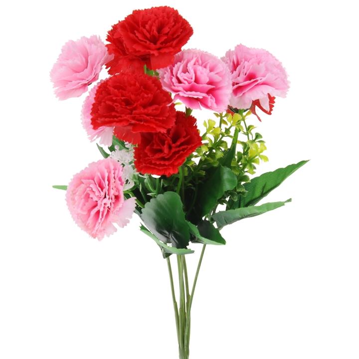 Chrysanthemum Bouquet Artificial Flowers for Vase Decoration Composition 35 Cm - Red-Pink