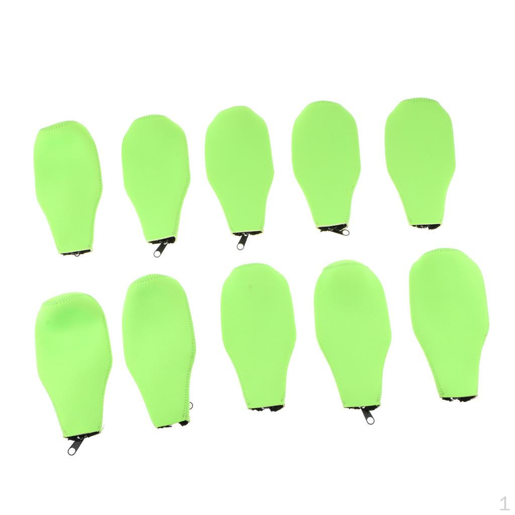 

10 Sets Bottle Beer Can Full Cover Cooler Zipper Chilling Holder Neoprene green