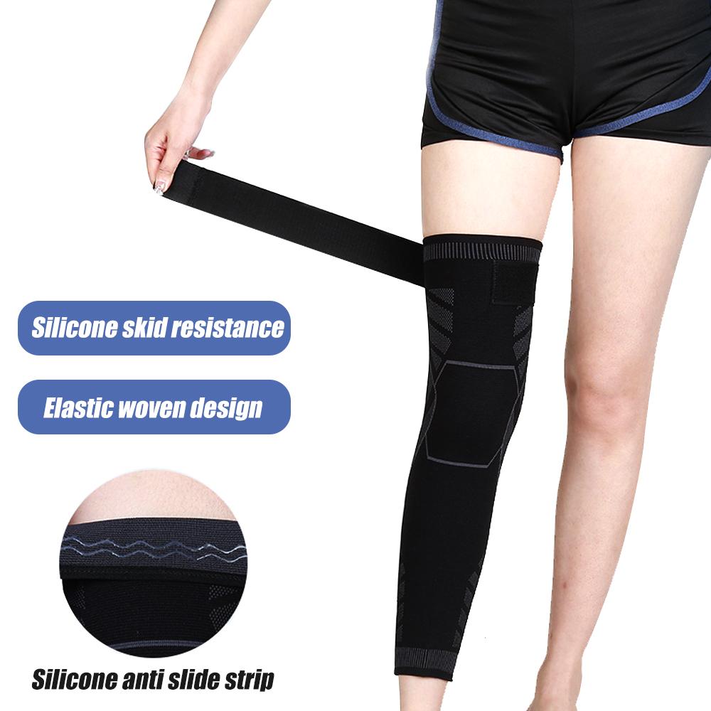 1Pcs Compression Leg Sleeves with Elastic Straps for Men   Women,Extra Long Leg Braces Knee Sleeve,Knee Pain,Joint Pain,ACL