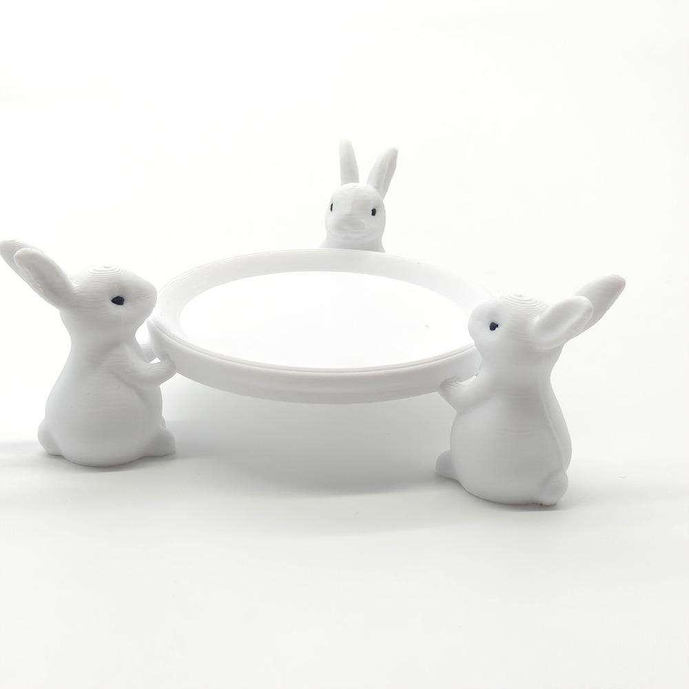 Table Desk Easter Bunny Cake Stand 3D Printed Bunny Jewelry Dish  Home Entryway