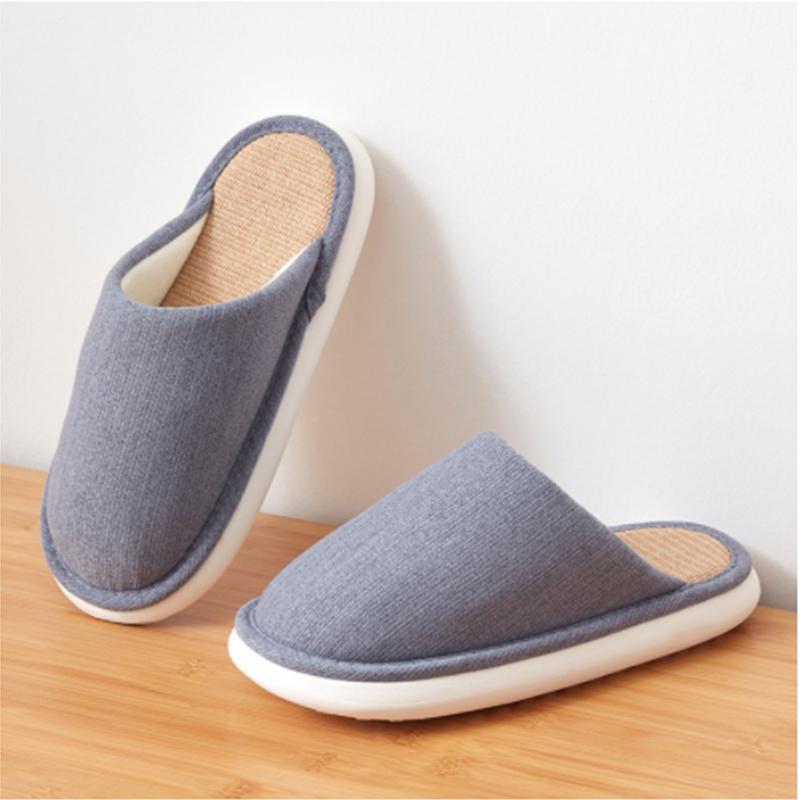 Japanese Linen Home Slippers - Silent, Non-Slip, Cotton Linen, Sweat-Absorbent, Breathable Indoor Shoes for All Seasons.