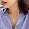 925 Sterling Silver Necklace with Baroque Irregular Freshwater Pearl Pendant - Versatile Temperament Clavicle Chain Jewelry