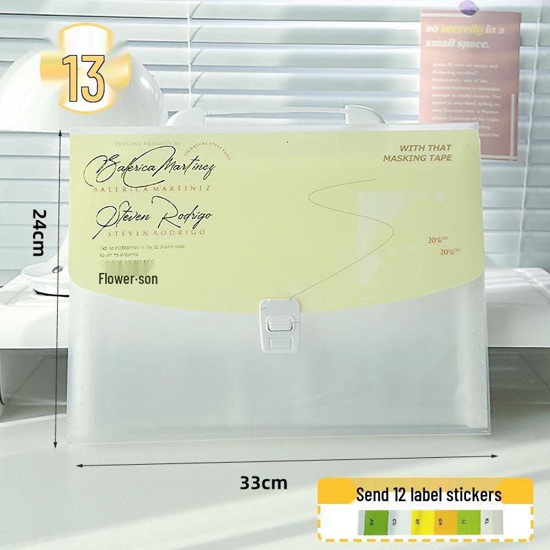 

Da Vinci Notes A4 Accordion File Folder, 13-Pocket Plastic Stationery for Students жовтий