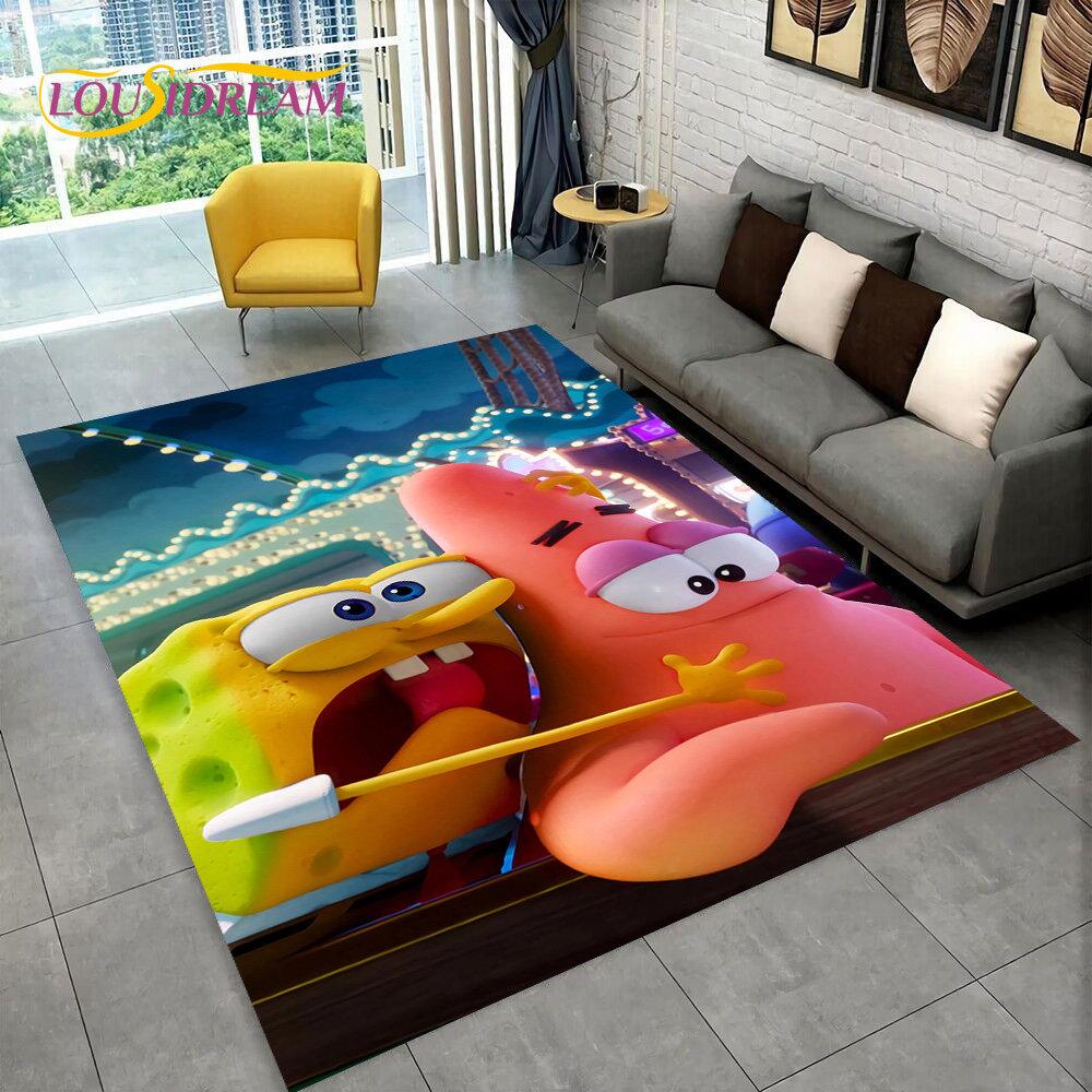 Cartoon S-SpongeBob Area Rug,Carpet Rug for Home Living Room Children Bedroom Sofa Doormat Decor,kids Play Non-slip Floor Mat