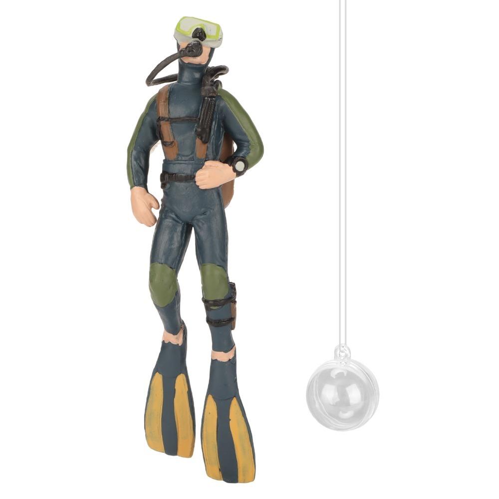 Floating Simulation Fish Tank Diver Ornament Swimming Posture Dark Blue Aquarium Floating Diver Exquisite Design