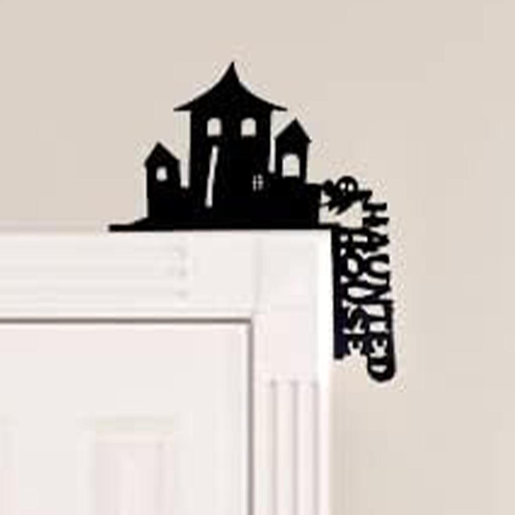 Door Topper Metal Spooky Door Sign Horror Doorframe Ornament For Halloween Bedroom Haunted House Living Room Bathroom Apartment