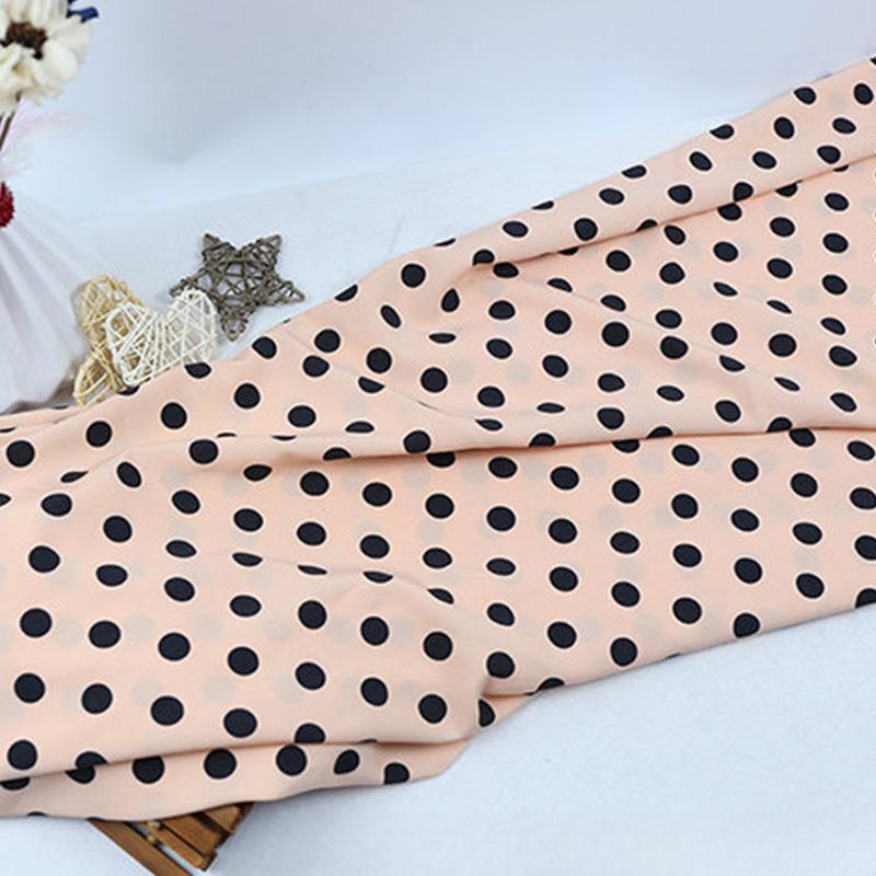 Multi-Color Polka Dot Stripe Printed Elastic Chiffon Drape Fabric for Handmade Sewing Tops Clothes Skirts Dresses Blouse Cloth
