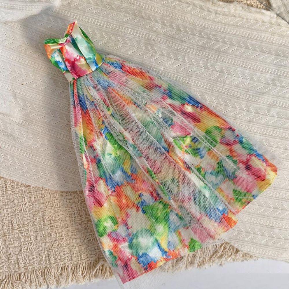 Fashion Doll Dress 2 Colors Doll Clothes Accessories French Floral Dresses for 1/6 11.5" Doll