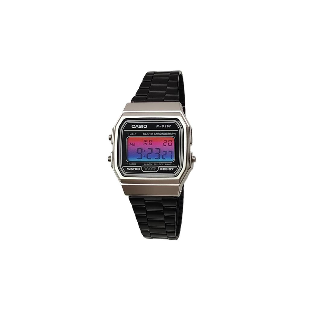CASIO Custom Collection Quartz Movement Stainless Steel Strap Watch Men's Watches Black Dial F-91WM-7A(Watch5--)