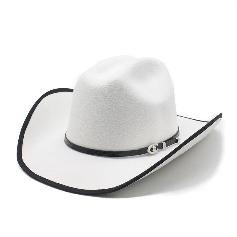 Cowboy Hat Felt Top Hat Western Gentleman'S Hat Felt Hat Jazz Hat Men'S Winter Hat