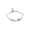 Elegant Gold-Plated Zircon Butterfly Bracelet with Mother-of-Pearl - Fashionable Jewelry for Women