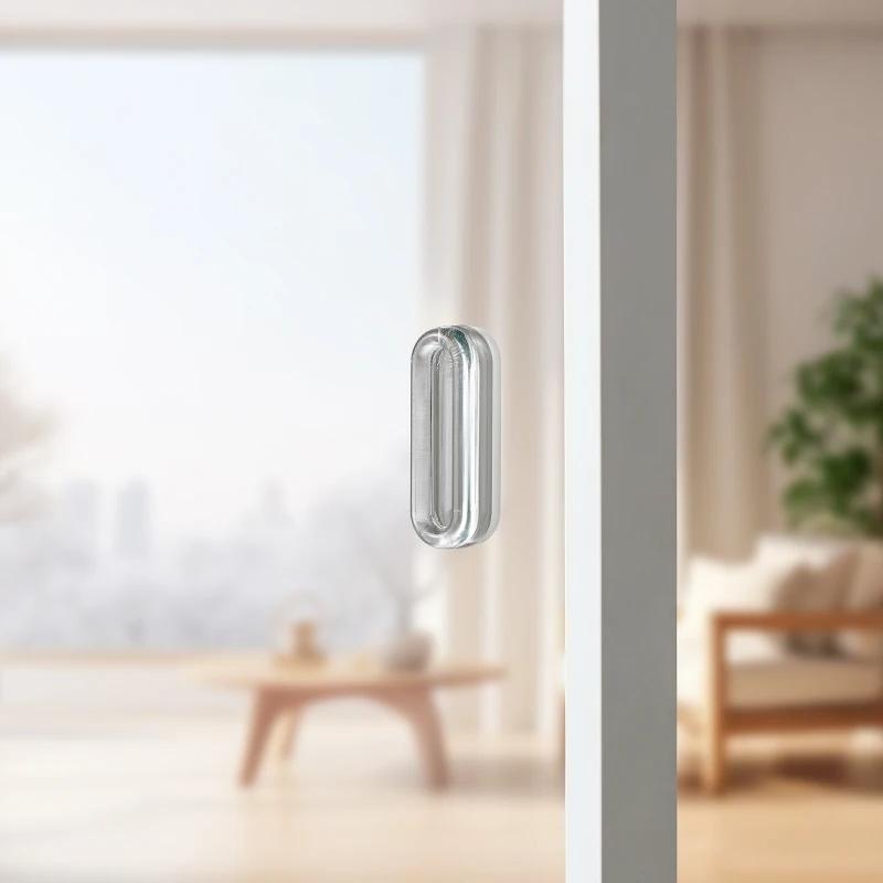 4PCS Self-Adhesive Sliding Door Handle Transparent Plastic Soft PU Door Handle Kitchen Cabinet Glass Sliding Door Drawer Handle