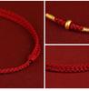 Gold 999 Abacus Bead Red String Bracelet for Year of the Rat - Couple Style for Traffic Drivers
