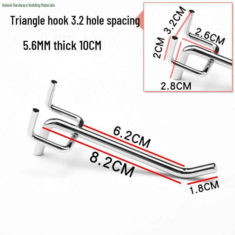 Stainless Steel Color Double Corner Ornament Pegboard Shelf Hook