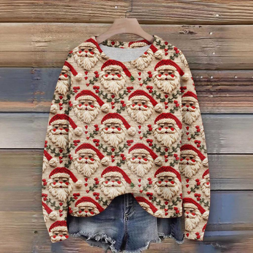 Women'S Christmas Sweater Cute Fun Christmas Sweater Fall And Winter Long Sleeve Knitted Sweater