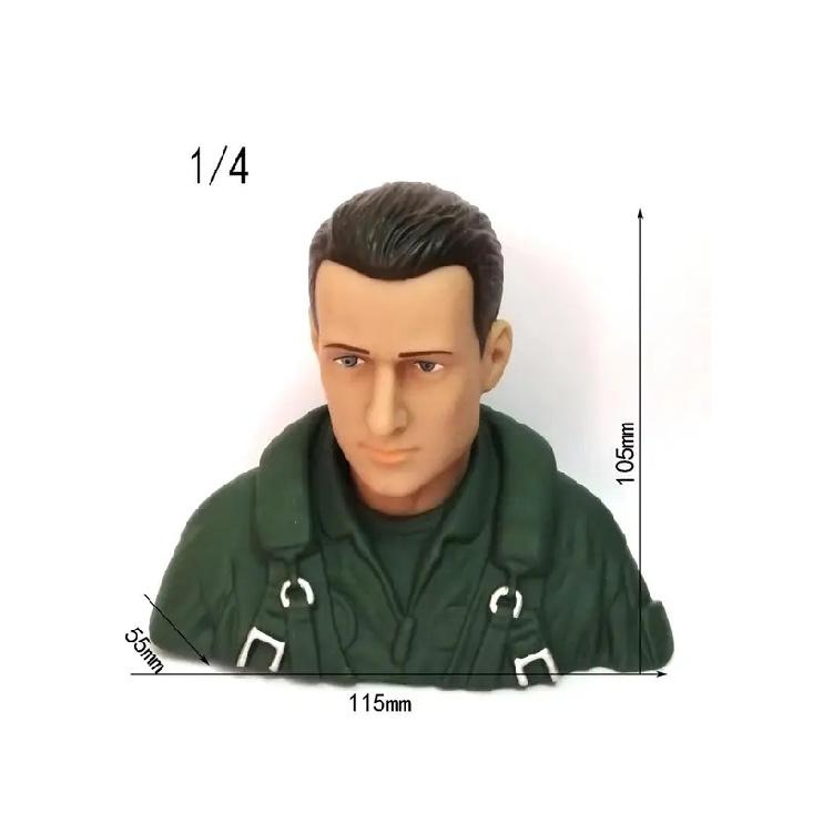 1/4-1/5 pilot modern soldier head can rotate flexibly