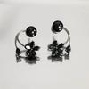 Simple Flower Ear Studs Light Luxury Ladies U-shaped Earrings Crystal Flower Earrings  Girl