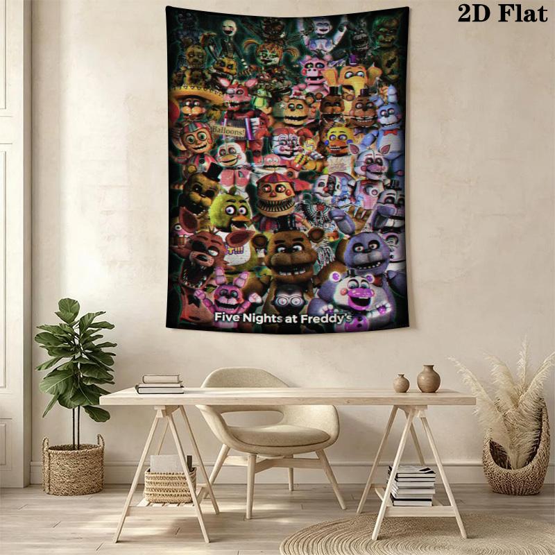 Five Nights Freddy'S Survival Horror Tapestry Background Cloth Wallmounted Homestay Soft Decoration Tapestry Soft Work Of Art