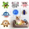 Durable Plush Frog Shark Animal Double Layer Bite Resistant Bouncy Ball For Dogs