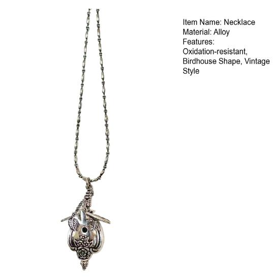Birdhouse Necklace Retro Birdhouse Pendant Necklace Hypoallergenic Birdhouse Necklace for Casual Wear Street Party