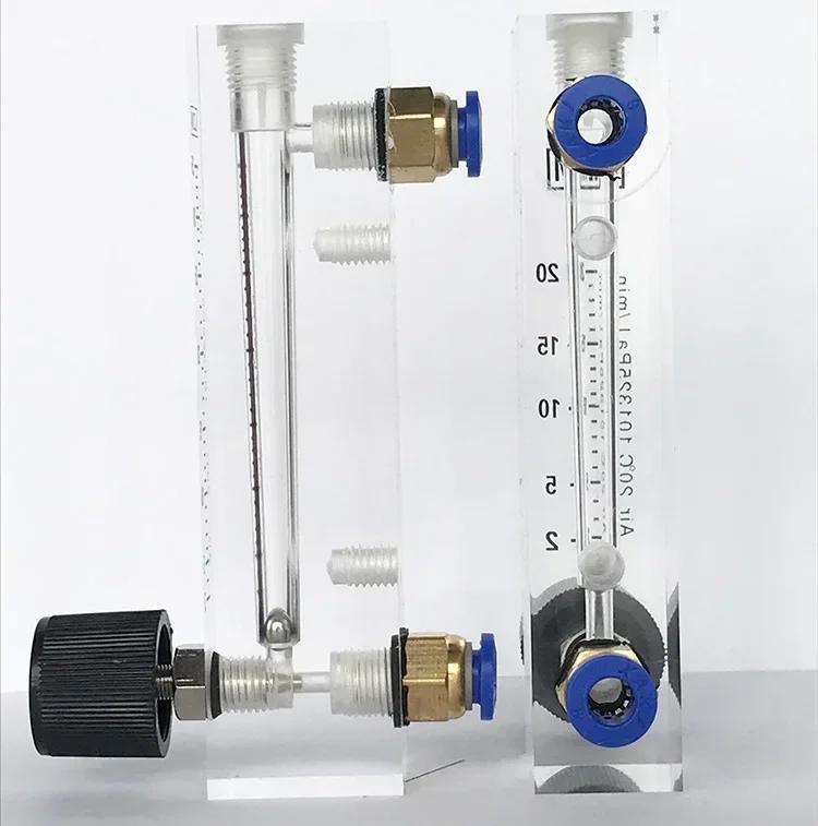94mm 106mm Height Water Gas Air  Float Flowmeter Panel Type Rotameter With Control Valve
